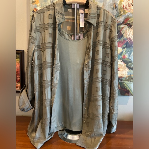 Chico's Tops - Chico’s Green Blouse w/ Tank